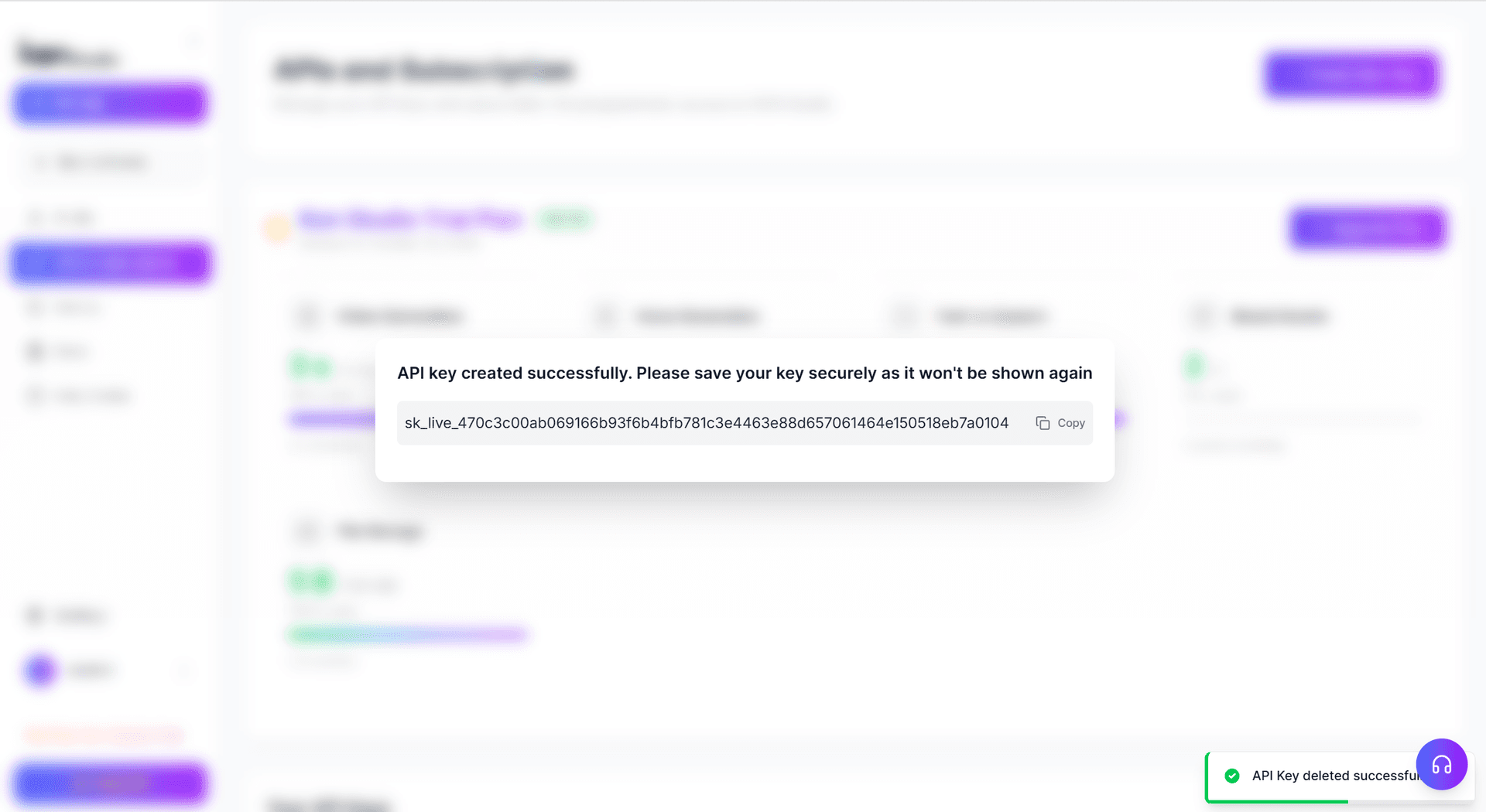 Step 6 - Copy New API Key